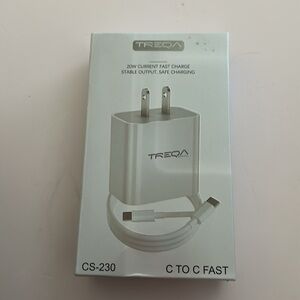 Treqa C to C - 20W Current Fast Charge - White - Brand New